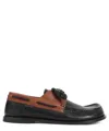 Loewe Sculpted Black Leather Shoes With Brown Accents In Black