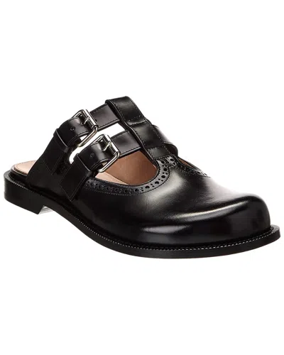 Loewe Campo Leather Mary Jane Mules In Black