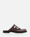 Loewe Brown Waxed Calfskin Campo Mary Jane Sabot In Brown