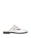 Loewe Campo Metallic Leather Mary Jane Flats In Silver