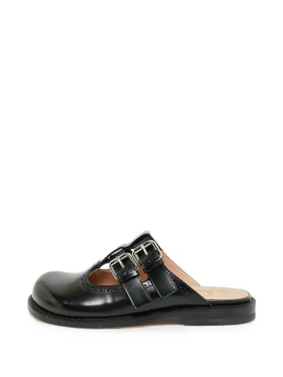 Pre-owned Loewe Campo Mary Jane Mules In Black