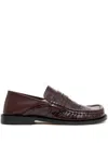 Loewe Campo Leather Loafers With Glossy Textured Finish