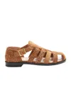Loewe Campo Brushed Suede Fisherman Sandals In Brown