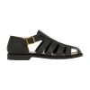 Loewe Open Toe Round Head Flat-soled Sandals In Black