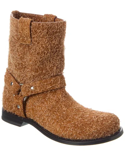 Loewe Campo Suede Biker Boot In Brown