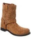 Loewe Campo Leather Biker Boots In Brown