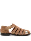 Loewe Campo Brushed Suede Fisherman Sandals In Brown