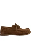 Loewe Campo Suede Lace-up Boat Shoes In Brown