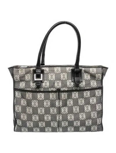Pre-owned Loewe Canvas Anagram Vintage In Gray