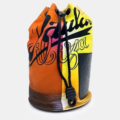 Pre-owned Loewe Canvas And Leather Multicolor Sunset Single-rope Backpack
