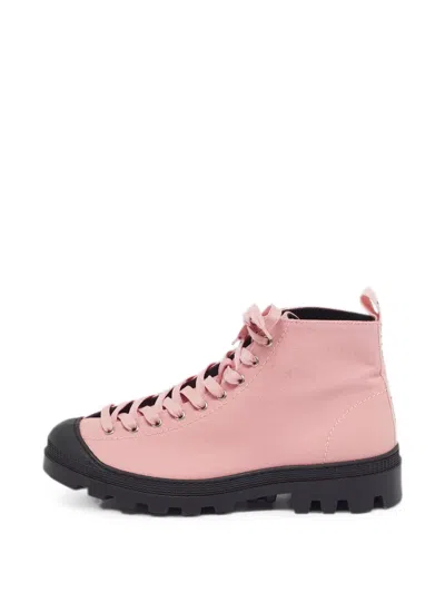 Pre-owned Loewe Canvas Ankle Boots In Pink