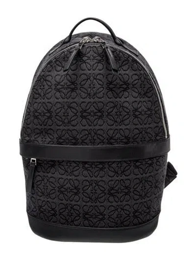 Pre-owned Loewe Canvas Backpack In Black