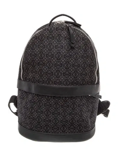 Pre-owned Loewe Canvas Backpack In Grey