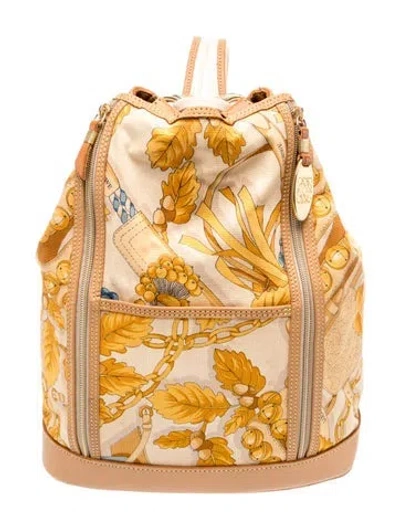 Pre-owned Loewe Canvas Backpack Vintage In Neutrals