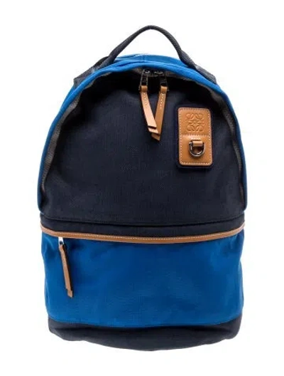 Pre-owned Loewe Canvas Backpack W/ Tags In Blue