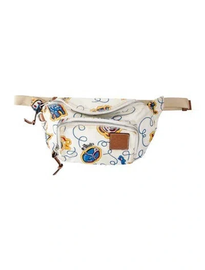Pre-owned Loewe Canvas Belt Bag In White