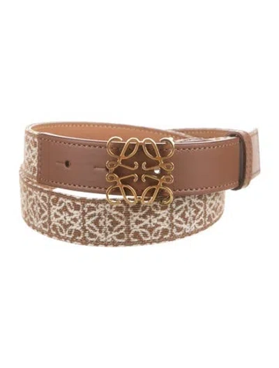 Pre-owned Loewe Canvas Belt In Brown
