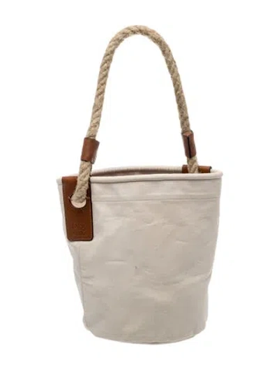 Pre-owned Loewe Canvas Bucket Bag In Neutrals