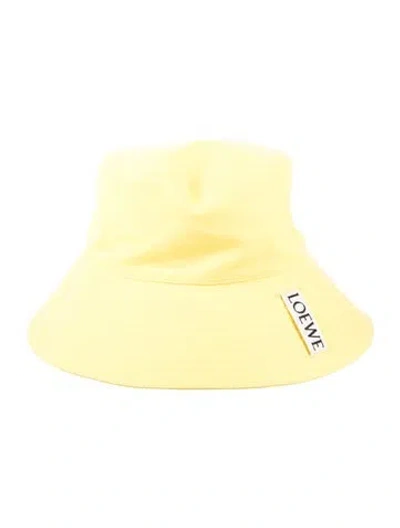 Pre-owned Loewe Canvas Bucket Hat W/tags In Yellow