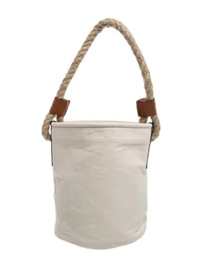 Pre-owned Loewe Canvas Canvas Bucket Bag In Neutrals