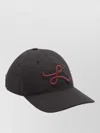Loewe Canvas Cap Featuring Refined Applique Detail In Gray