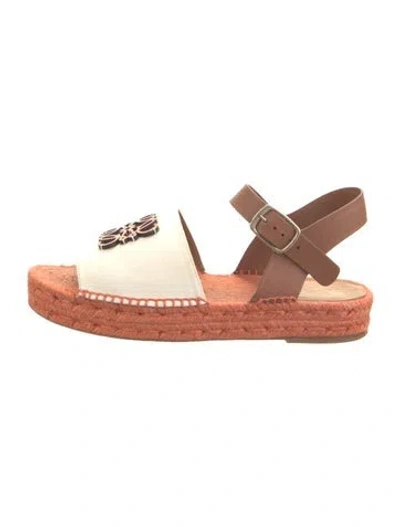Pre-owned Loewe Canvas Colorblock Pattern Espadrilles In Neutral