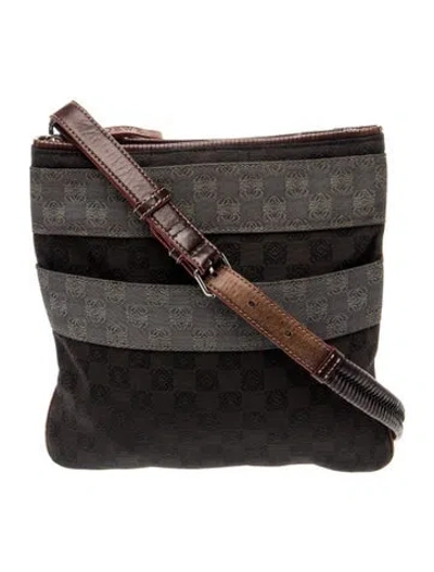 Pre-owned Loewe Canvas Crossbody Bag In Black