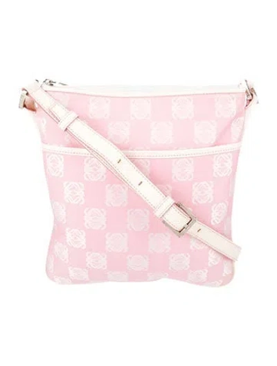 Pre-owned Loewe Canvas Crossbody Bag Vintage In Pink