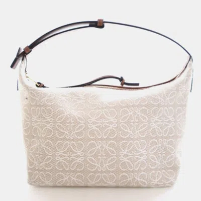 Pre-owned Loewe Canvas Cubi Anagram Bag In Sand