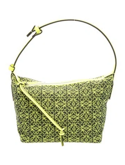 Pre-owned Loewe Canvas Cubi In Green