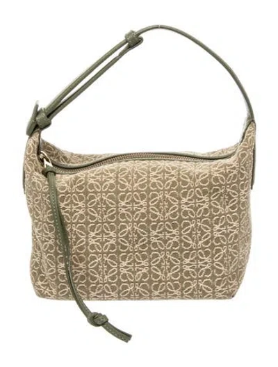 Pre-owned Loewe Canvas Cubi Small In Green