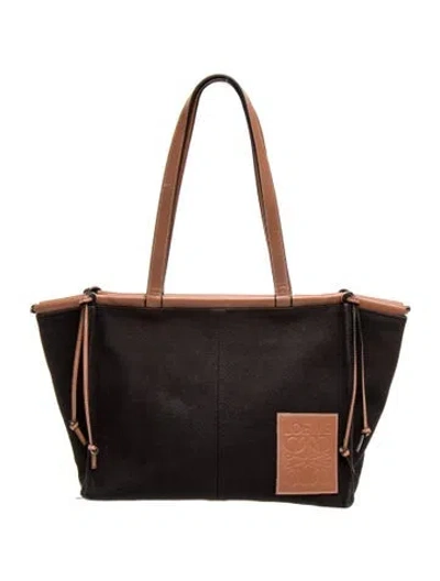 Pre-owned Loewe Canvas Cushion In Black