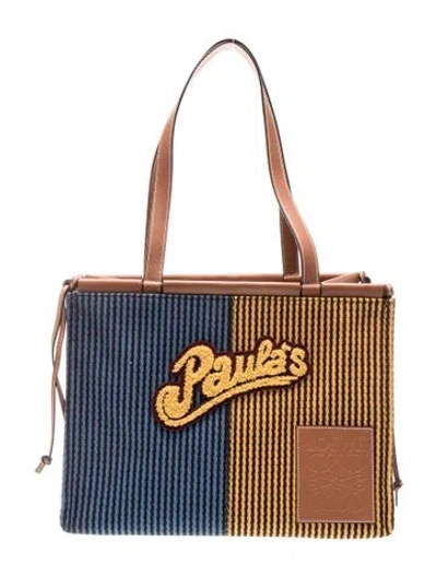 Pre-owned Loewe Canvas Cushion In Blue/brown