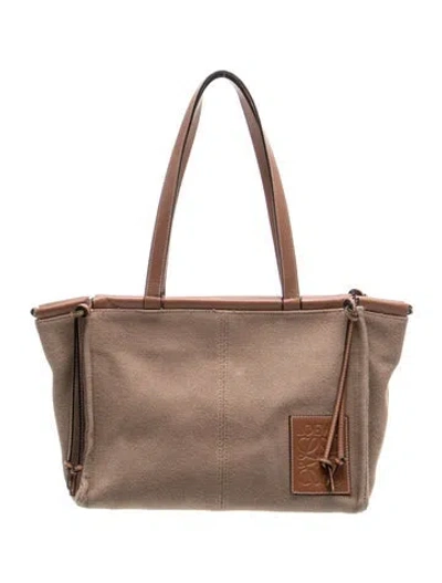 Pre-owned Loewe Canvas Cushion In Brown