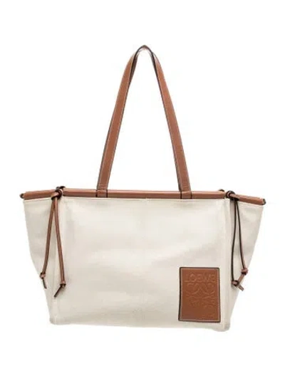Pre-owned Loewe Canvas Cushion In Brown/neutrals