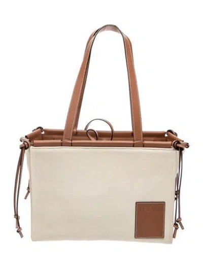 Pre-owned Loewe Canvas Cushion In Neutral