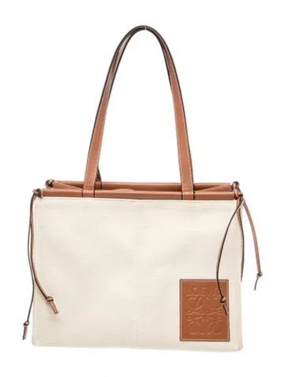 Pre-owned Loewe Canvas Cushion Small In Neutrals
