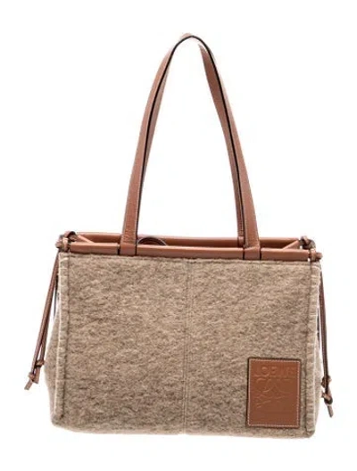 Pre-owned Loewe Canvas Cushion Small In Neutrals