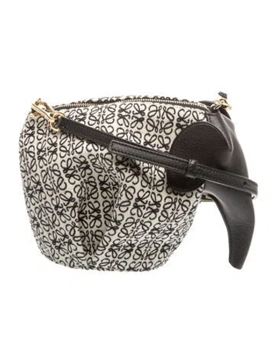 Pre-owned Loewe Canvas Elephant Mini In Neutral