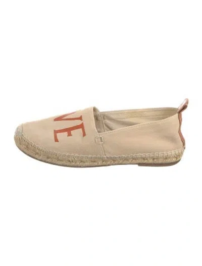 Pre-owned Loewe Canvas Embroidered Accent Espadrille Sneakers In Neutral