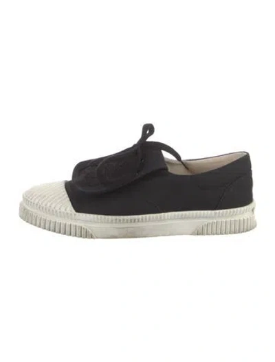 Pre-owned Loewe Canvas Embroidered Accent Sneakers In Black