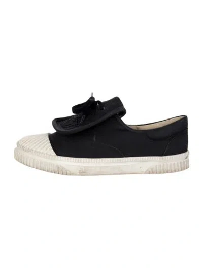 Pre-owned Loewe Canvas Embroidered Accent Sneakers In Black