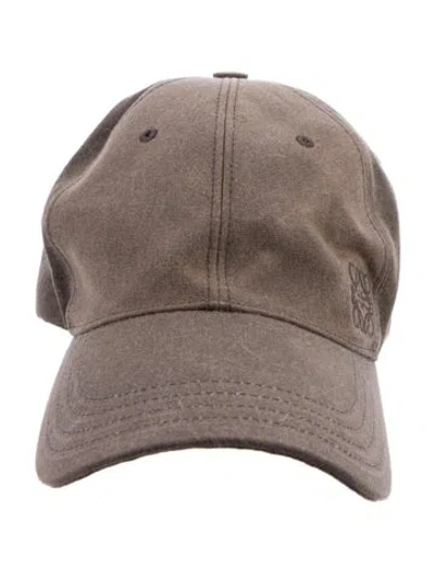 Pre-owned Loewe Canvas Embroidered Baseball Cap In Brown