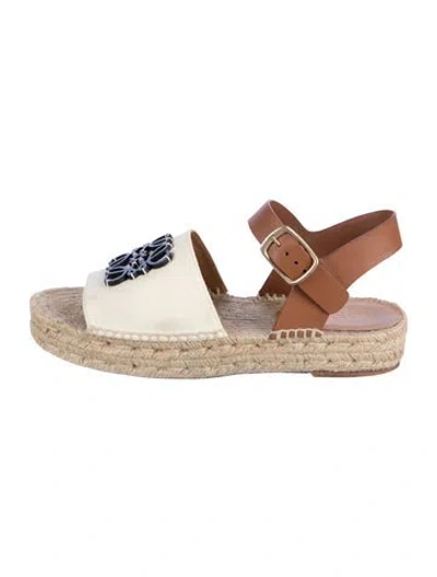 Pre-owned Loewe Canvas Espadrilles In Neutrals