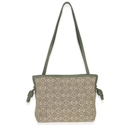 Pre-owned Loewe Canvas Flamenco Mini In Green
