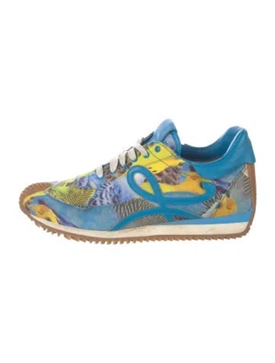 Pre-owned Loewe Canvas Graphic Print Athletic Sneakers In Blue
