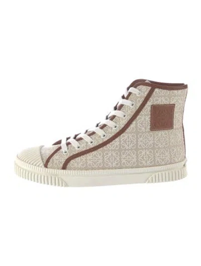 Pre-owned Loewe Canvas Graphic Print Athletic Sneakers In Neutrals