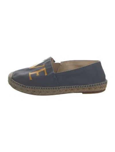 Pre-owned Loewe Canvas Graphic Print Espadrilles In Blue