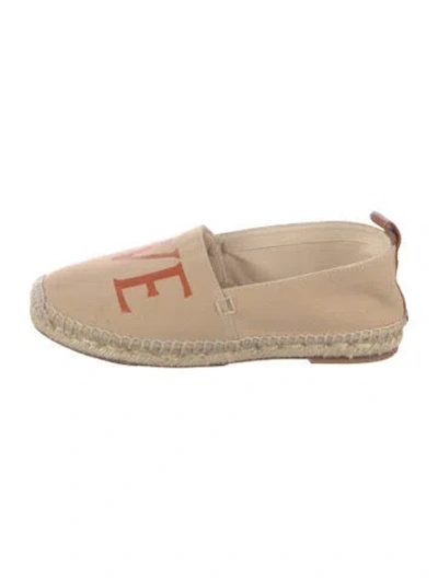 Pre-owned Loewe Canvas Graphic Print Espadrilles In Brown