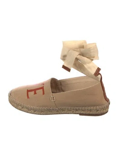 Pre-owned Loewe Canvas Graphic Print Espadrilles In Neutral